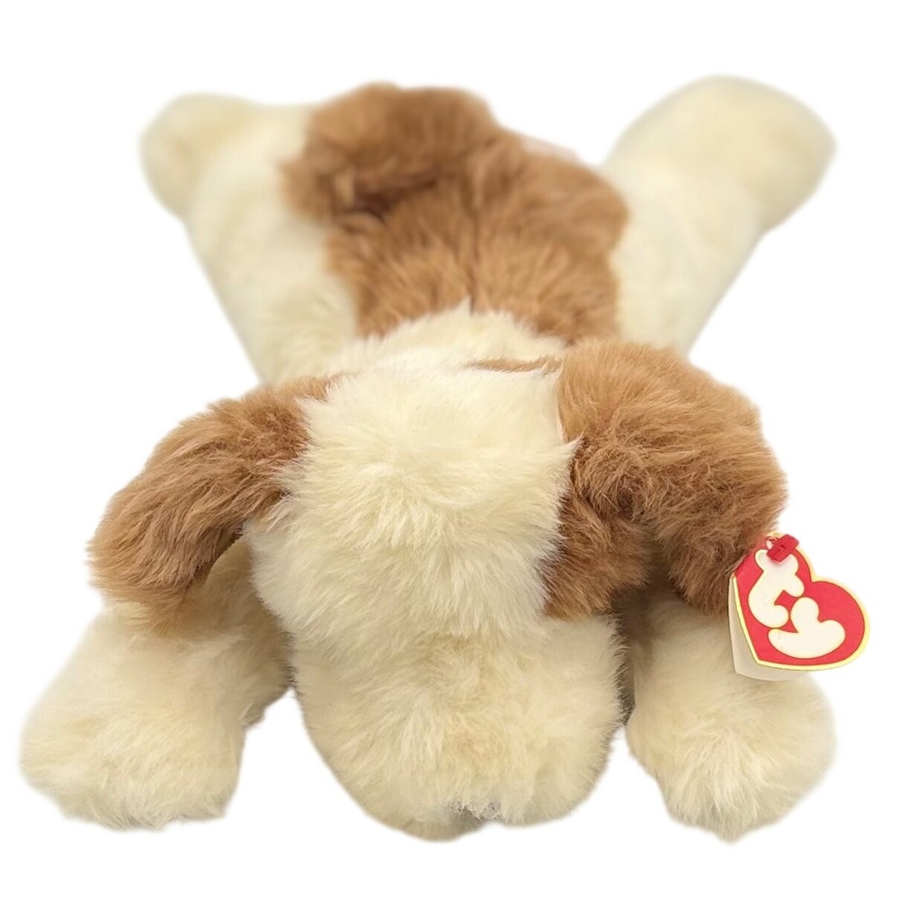 Ty Classic Patches Plush Cream Tan Dog‎ Beanie 1998 Vintage Retired Collectible